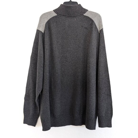 ORIGINAL WEATHERPROOF VINTAGE Sweater Men's 2XL Gray Fair Isle 1/4 Zip Mock Neck - Picture 3 of 12